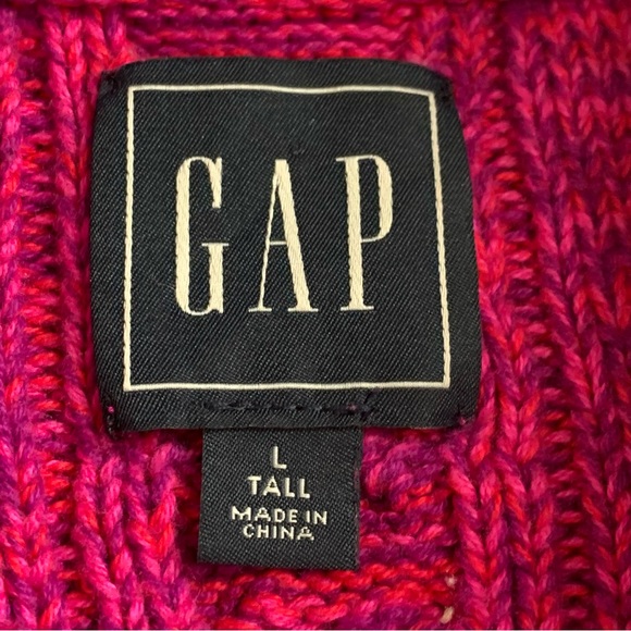 GAP OC Cable Knit Sweater Crew Neck Pink Marble Size Large - Picture 10 of 10